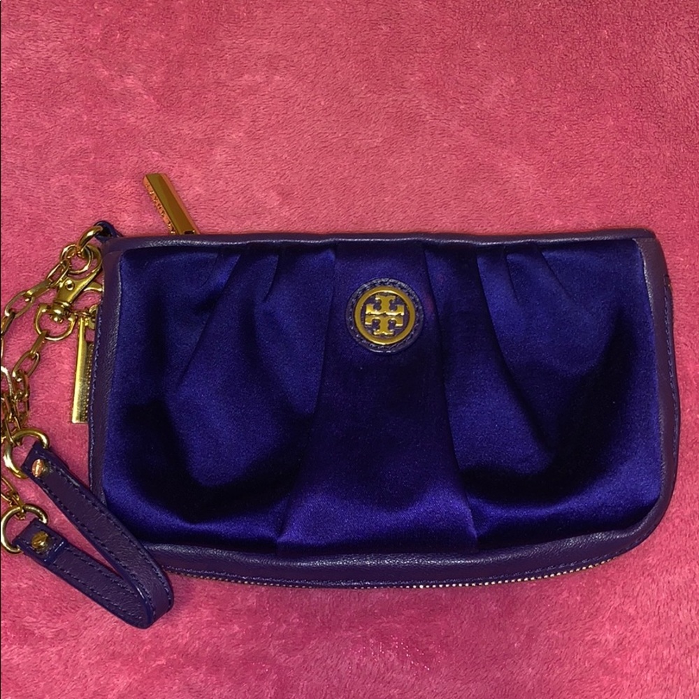 Authentic dark purple Tory Burch wristlet